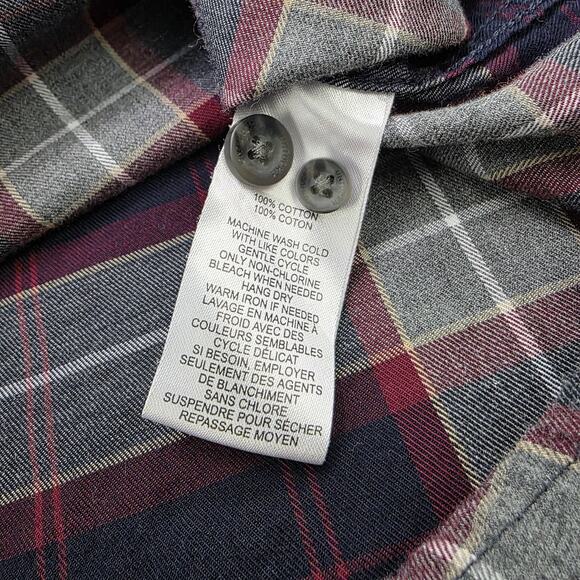 UNTUCKit Shirt Mens Large Red Navy Plaid Alentejo Slim Fit Cotton Button Down - Picture 15 of 16